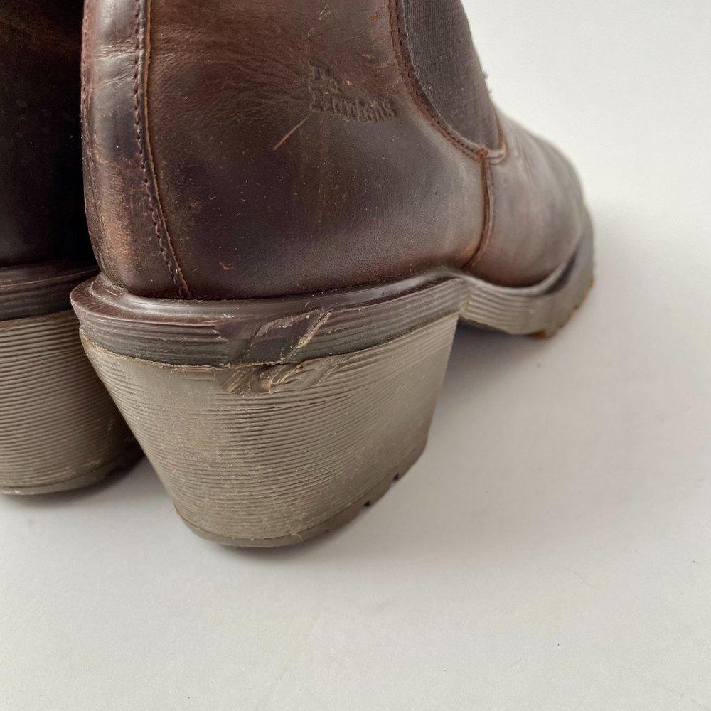 Women's Dr. Martens Cadence Heeled Brown Leather Chelsea Boots, Size 10 - Picture 10 of 11